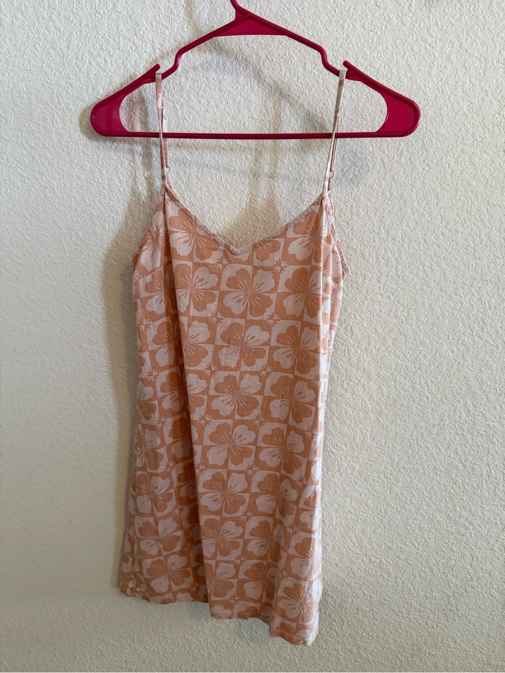 Roxy Peach Floral Mini dress with Adjustable Straps